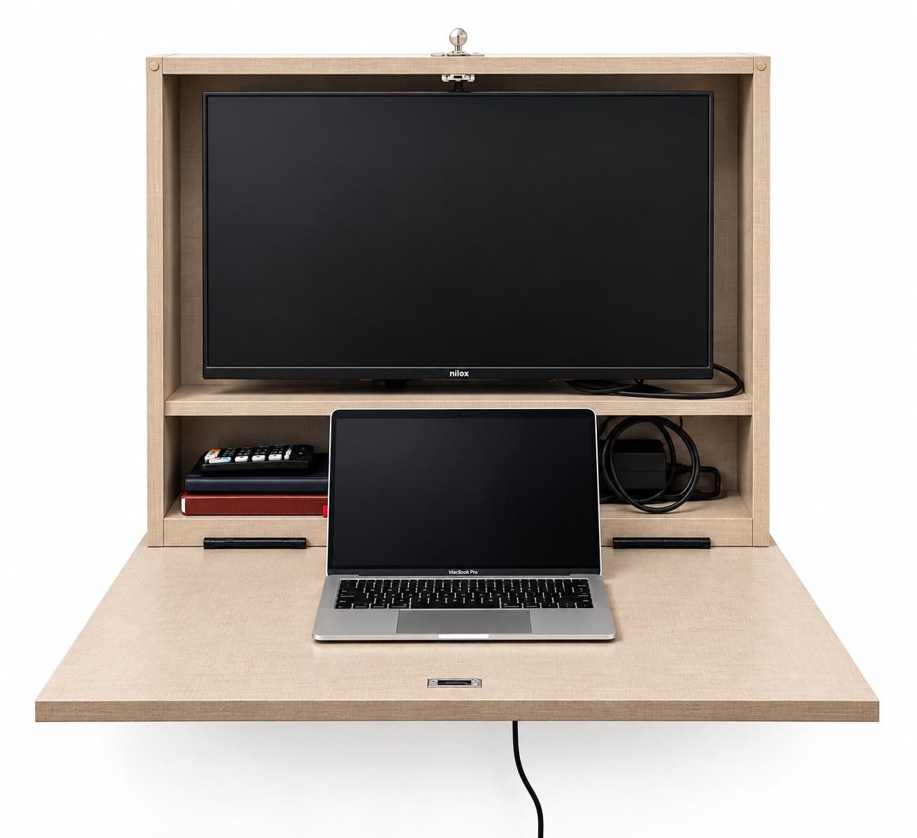 مكتب AKKADESK مفتوح مع حاسوب محمول